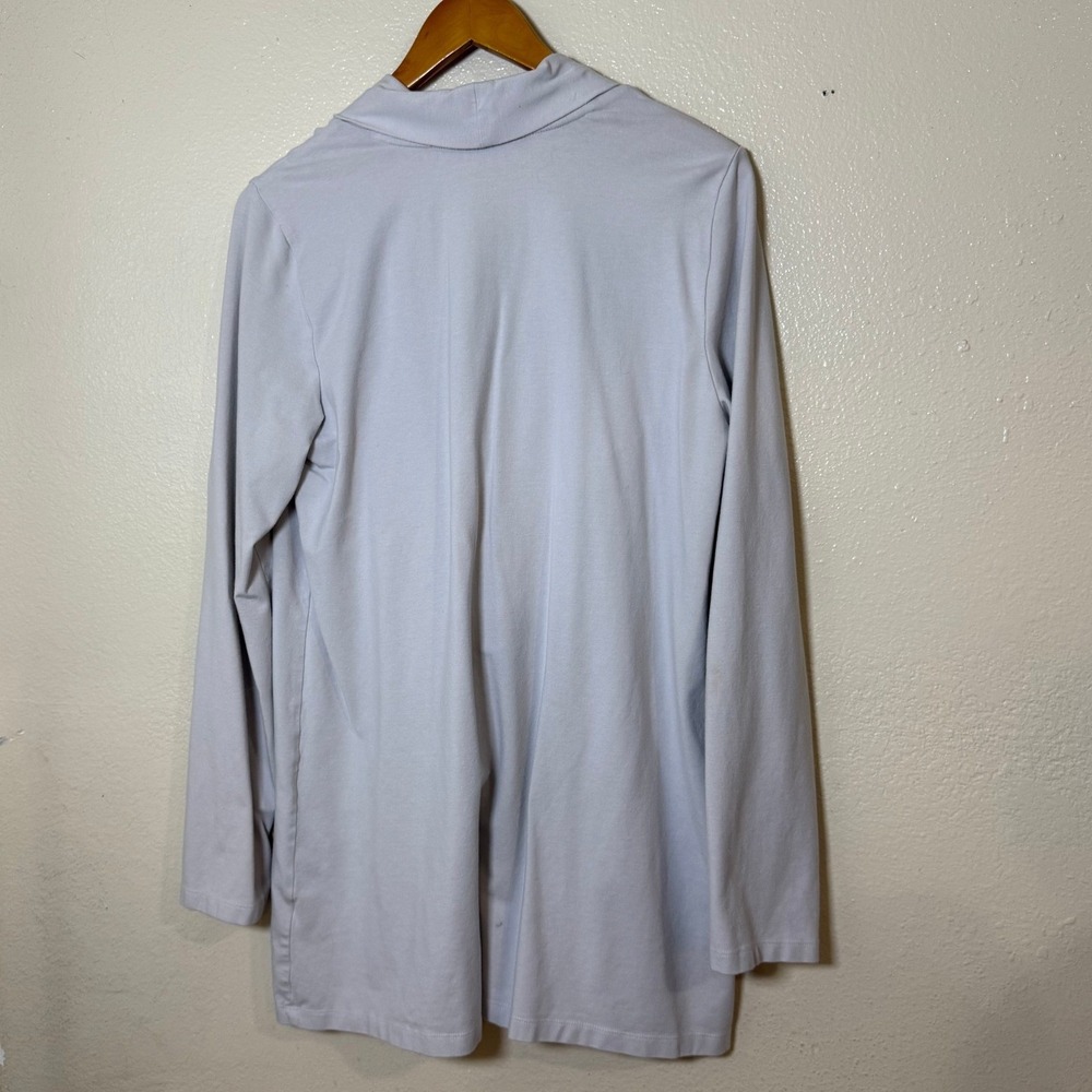 J.Jill‎ Women Cardigan Sweater M Grey Shawl Collar Button Front Cotton Modal - Picture 6 of 11